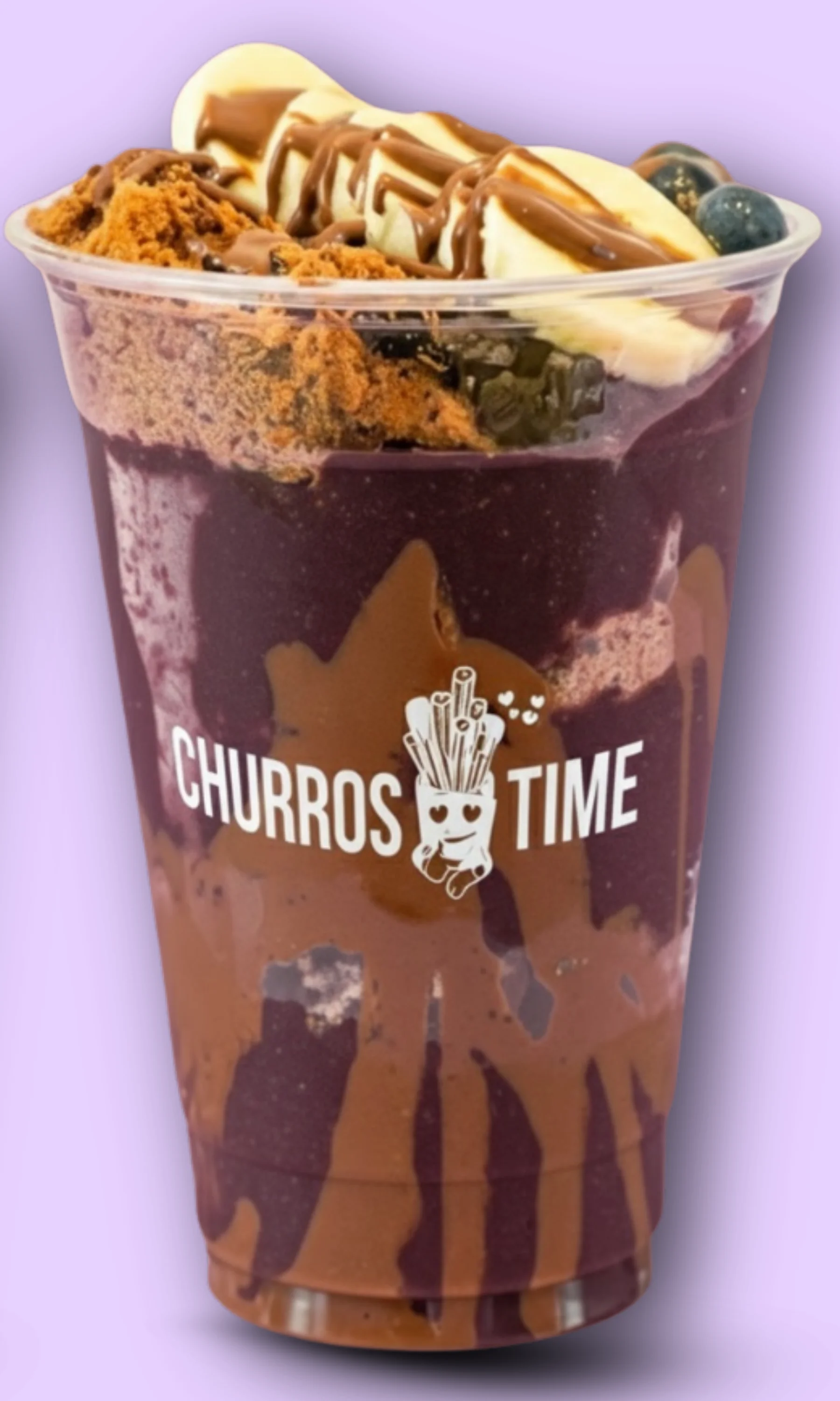 Açaí Bowl Größe L mit Banane, Blaubeere und Karamell